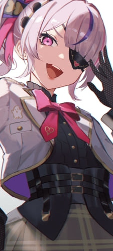 高笑いをする可愛いマリア・マリオネット / 眼帯 / にじさんじ / Vtuber / バーチャルYouTuberのAndroid用のスマホ壁紙