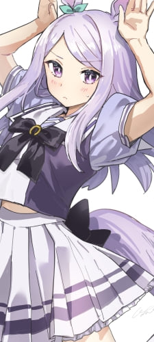 ジャンプしてうまぴょい伝説を踊る可愛いメジロマックイーン / ウマ娘プリティーダービーのAndroid用のスマホ壁紙