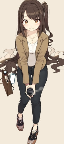 ホットコーヒーを持ち笑顔の島村卯月 / アイドルマスターシンデレラガールズのAndroid用のスマホ壁紙