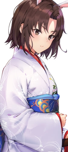 着物を着て刀に手をかける両儀式 / 兎耳 / 空の境界 / fate/grand orderのAndroid用のスマホ壁紙