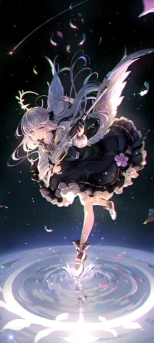 黒いドレスを着た綺麗な白洲アズサ (しらすあずさ) / ブルアカ / ブルーアーカイブのAndroid用のスマホ壁紙