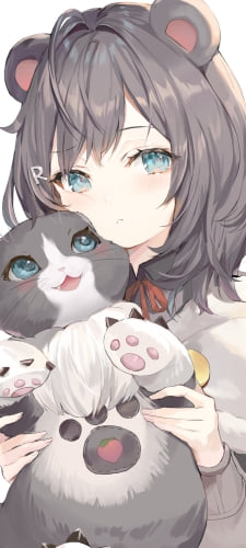 アイルーを持つ可愛い女性 / モンスターハンターワールドのAndroid用のスマホ壁紙