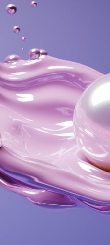 ヌメリのあるピンクの綺麗な液体 / iPhone 15のAndroid用のスマホ壁紙