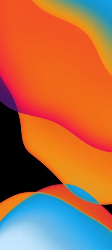 紫・水色・オレンジのアブストラクト / iPhone 15のAndroid用のスマホ壁紙