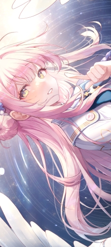 こちらを指さす可愛い聖園ミカ / ブルーアーカイブのAndroid用のスマホ壁紙