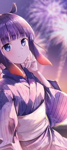 浴衣を着て花火を見る可愛い一伊那尓栖 / ホロライブ / バーチャルYouTuber / VtuberのAndroid用のスマホ壁紙