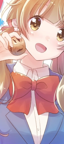 サイコロを持ち笑う高屋敷綾 (たかやしきあや) / 放課後さいころ倶楽部のAndroid用のスマホ壁紙