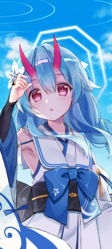 青空と和楽チセ / ブルアカ / ブルーアーカイブのAndroid用のスマホ壁紙