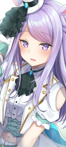 帽子の緑の飾りを触るメジロマックイーン / ウマ娘プリティーダービーのAndroid用のスマホ壁紙