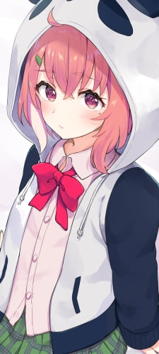 白いシーツの上に座る笹木咲 / にじさんじ / バーチャルYouTuber / VtuberのAndroid用のスマホ壁紙