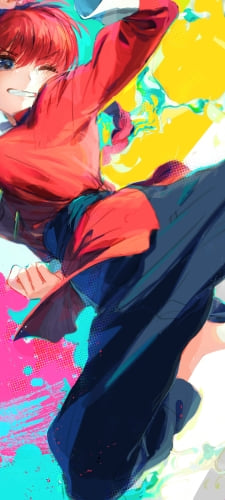 蹴りをくりだす早乙女らんま / らんま1/2のAndroid用のスマホ壁紙