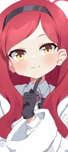 顎に指をあてる可愛い三善タカネ / ブルアカ / ブルーアーカイブのAndroid用のスマホ壁紙
