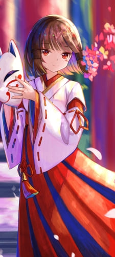 花散里 / 神櫻大祓 / 巫女 / 原神のAndroid用のスマホ壁紙