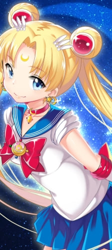三日月とキラキラした月野うさぎ / 美少女戦士セーラームーンのAndroid用のスマホ壁紙