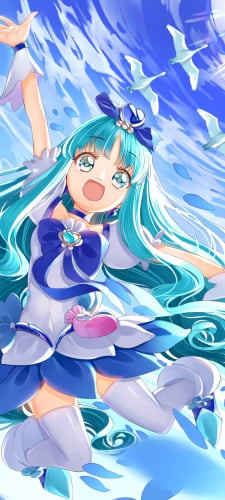 白鳥と両手を挙げるキュアマリン / ハートキャッチプリキュア！のAndroid用のスマホ壁紙