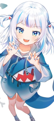 襲いかかる可愛いがうる・ぐら / 魚の骨 / ホロライブ / バーチャルYouTuber / VtuberのAndroid用のスマホ壁紙