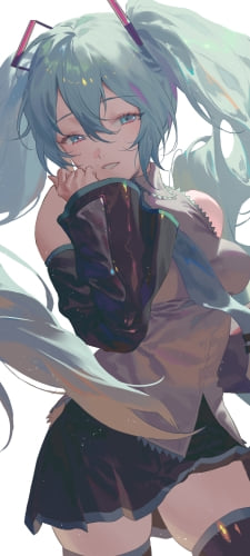 アンニュイな表情を浮かべる初音ミク / ボカロ / ボーカロイドのAndroid用のスマホ壁紙