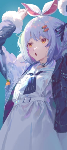 兎の両耳を持つ可愛い兎田ぺこら / ホロライブ / バーチャルYouTuber / VtuberのAndroid用のスマホ壁紙