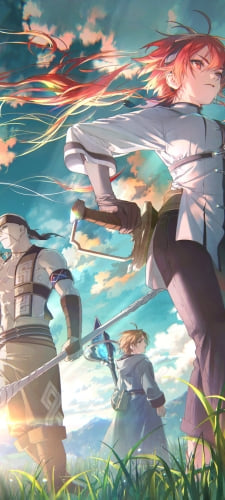 エリス・ボレアス・グレイラット / ルイジェルド・スペルディア / ルーデウス・グレイラット / 無職転生のAndroid用のスマホ壁紙