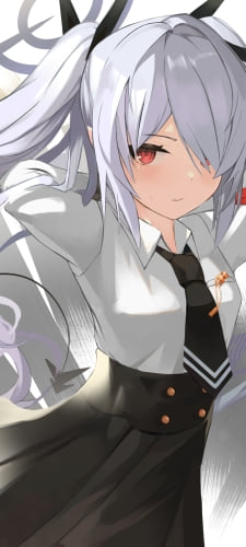 髪をかきあげる銀鏡イオリ / ブルアカ / ブルーアーカイブのAndroid用のスマホ壁紙