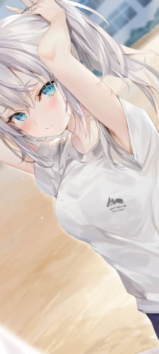 髪を結わいている体操服を着た可愛いアリサ・ミハイロヴナ・九条 / 時々ボソッとロシア語でデレる隣のアーリャさん / ライトノベルのAndroid用のスマホ壁紙
