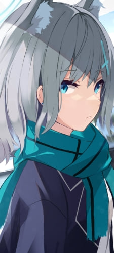 砂狼シロコとぼやけた都会 / ブルアカ / ブルーアーカイブのAndroid用のスマホ壁紙
