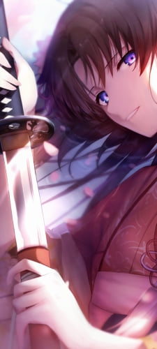 抜刀する綺麗な両儀式(りょうぎしき) / 空の境界のAndroid用のスマホ壁紙