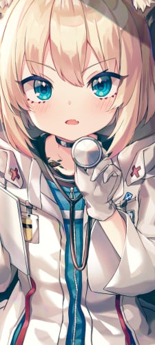 聴診器を持つ可愛いススーロ / 診察 / 診療 / アークナイツのAndroid用のスマホ壁紙