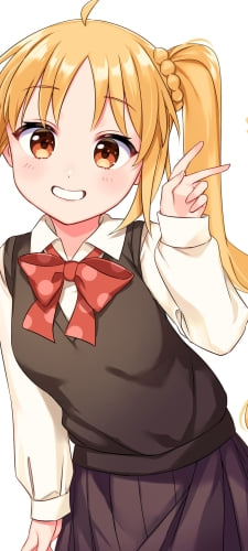 ピースをするかわいい伊地知虹夏（いじち にじか） / ぼっち・ざ・ろっく! / ファンアート / イラストのAndroid用のスマホ壁紙