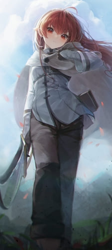 剣を持ちこちらを見下ろすエリス・ボレアス・グレイラット / 無職転生 / ファンアート / イラストのAndroid用のスマホ壁紙