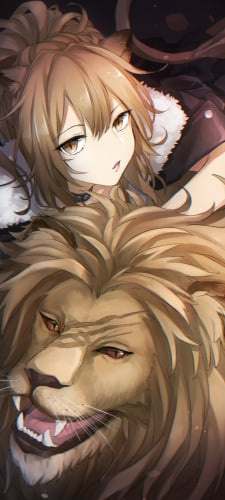 ライオンとシージ / アークナイツのAndroid用のスマホ壁紙
