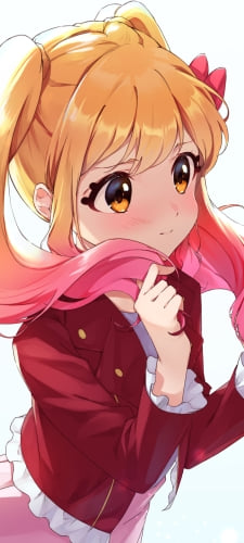ツインテールの左右の髪を握る虹野ゆめ（にじのゆめ） / アイカツスターズ!のAndroid用のスマホ壁紙