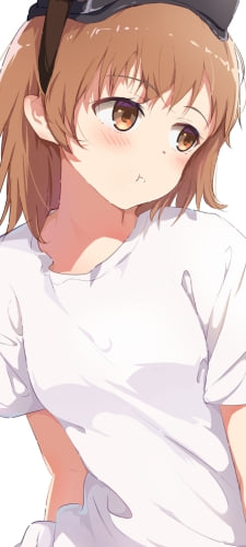 ふてくされてる御坂妹 / 白T / とある科学の超電磁砲 / とある魔術の禁書目録のAndroid用のスマホ壁紙