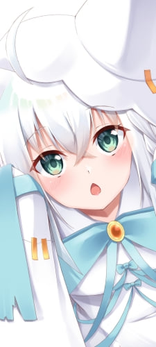 口を開けて上を見る白上フブキ / ホロライブ / バーチャルYouTuberのAndroid用のスマホ壁紙