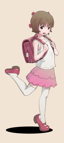 ピンクのランドセルを背負ったピノコ / ブラックジャック / ファンアート / イラストのAndroid用のスマホ壁紙