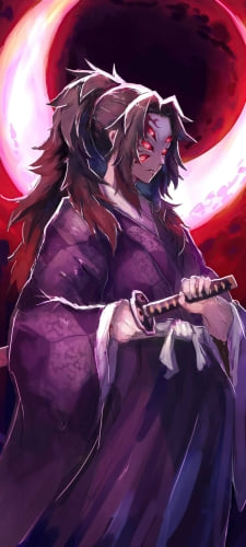 めちゃくちゃかっこいい黒死牟 / 鬼滅の刃 / ファンアート / イラストのAndroid用のスマホ壁紙