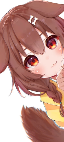 顔を出し覗き込む戌神ころね（いぬがみ ころね） / ホロライブ / バーチャルYouTuber / VtuberのAndroid用のスマホ壁紙