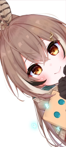 顔を出し覗き込む七詩ムメイ / ホロライブ / バーチャルYouTuber / VtuberのAndroid用のスマホ壁紙