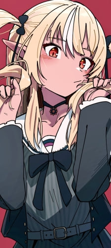 ツインテールの髪を持つ不知火フレア / ホロライブ / バーチャルYouTuber / VtuberのAndroid用のスマホ壁紙