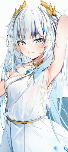 左手を挙げてこちらを見つめる可愛いがうる・ぐら / ホロライブ / バーチャルYouTuber / VtuberのAndroid用のスマホ壁紙