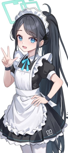 笑顔でVサインをする天童アリス / ブルアカ / ブルーアーカイブのAndroid用のスマホ壁紙