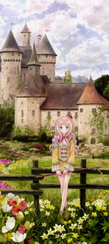 お城と花畑とメルルリンス・レーデ・アールズ / メルルのアトリエのAndroid用のスマホ壁紙