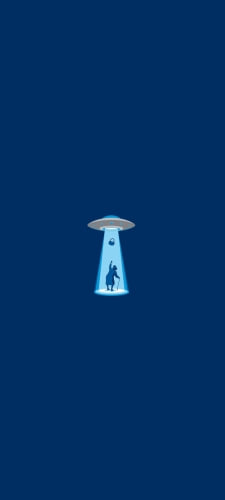 UFOに連れ去られるおばあちゃんのAndroid用のスマホ壁紙
