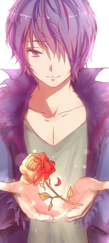 赤い薔薇を差し出すギャリー / ibのAndroid用のスマホ壁紙