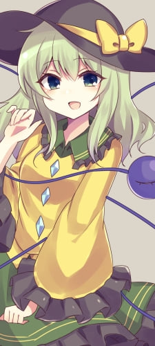 笑顔で右手をかざす古明地こいし / 東方のAndroid用のスマホ壁紙