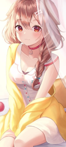 赤い瞳で見つめる可愛い戌神ころね / ホロライブ / バーチャルYouTuber / VtuberのAndroid用のスマホ壁紙