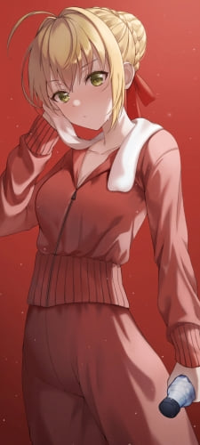 ラントレして汗を拭くネロ・クラウディウス  / fate/extraのAndroid用のスマホ壁紙