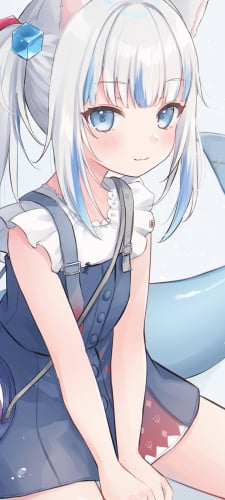 ちょこんと座る可愛いがうる・ぐら / ホロライブ / バーチャルYouTuber / VtuberのAndroid用のスマホ壁紙