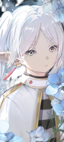 蒼月草と綺麗なフリーレン / ヒンメル / 葬送のフリーレンのAndroid用のスマホ壁紙