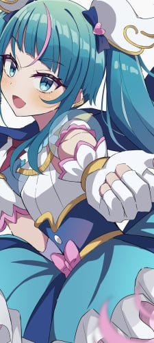 左手でポーズを取る可愛いキュアスカイ / ソラ・ハレワタール / ひろがるスカイ!プリキュアのAndroid用のスマホ壁紙